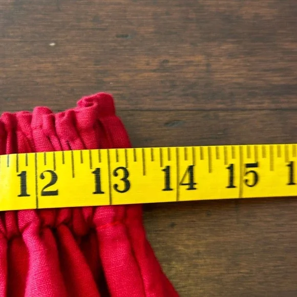 Lu.ciee NWT 2 piece red linen pantsuit sustainable fabric size S/M‎ - Picture 12 of 16